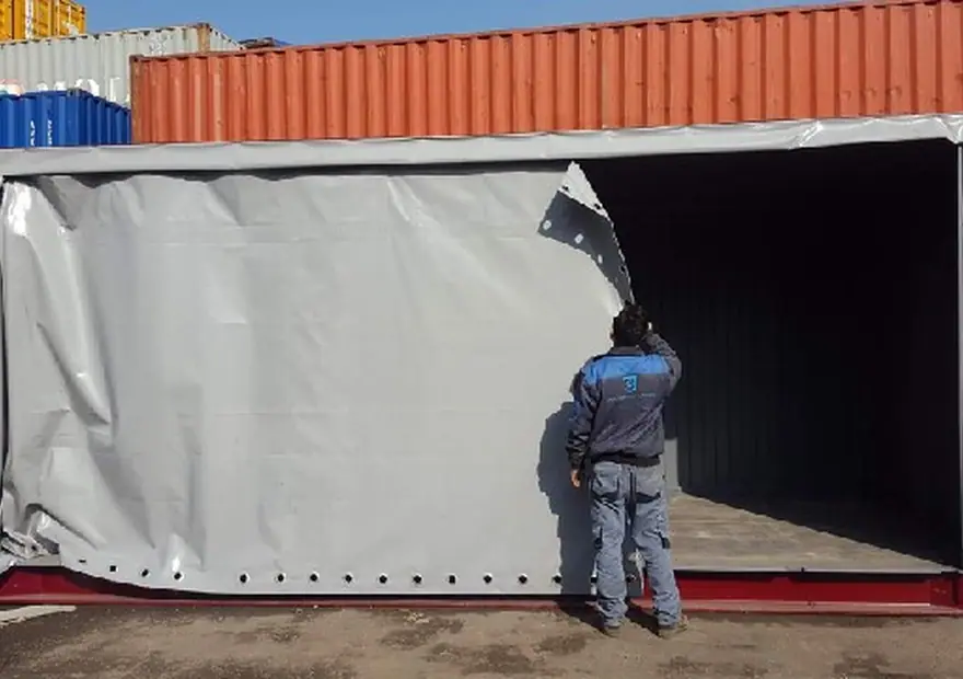 One Side Curtain — Uskont container storage project